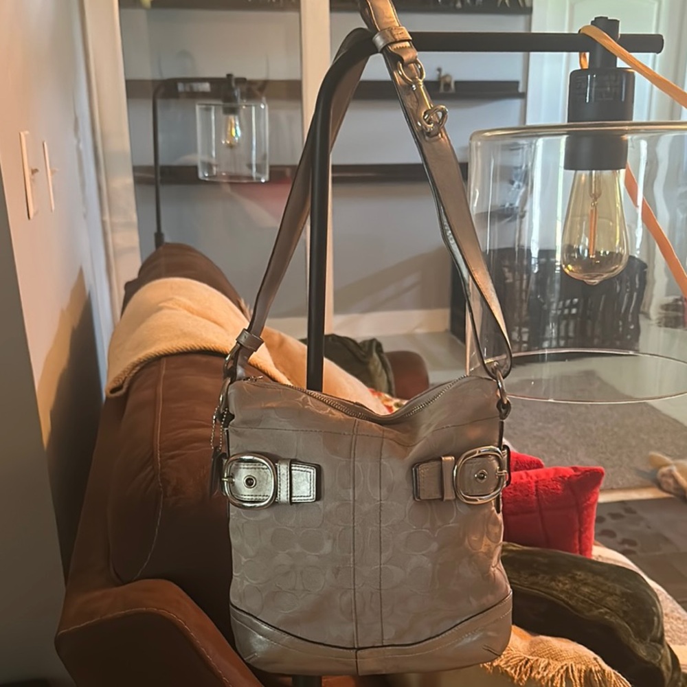Coach silver Shoulder Bag with Timeless Elegance